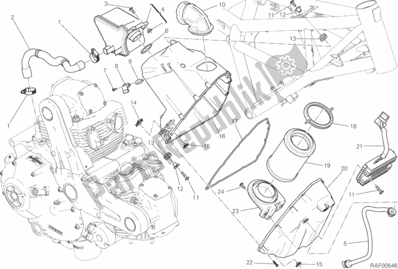 Toutes les pièces pour le Entrée D'air - Reniflard D'huile du Ducati Scrambler Sixty2 Thailand USA 400 2016